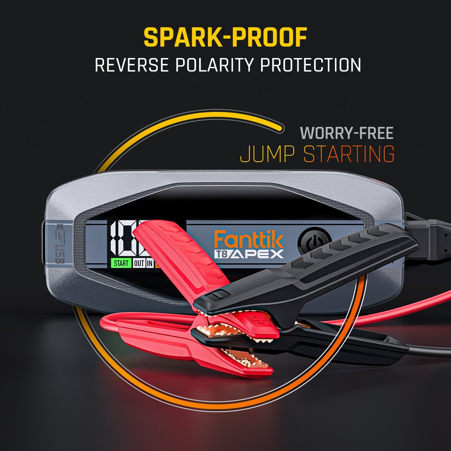 Fanttik T8.k Apex 2000 Amp Selective Portable Jump Starter Gray Premium  Package : Target